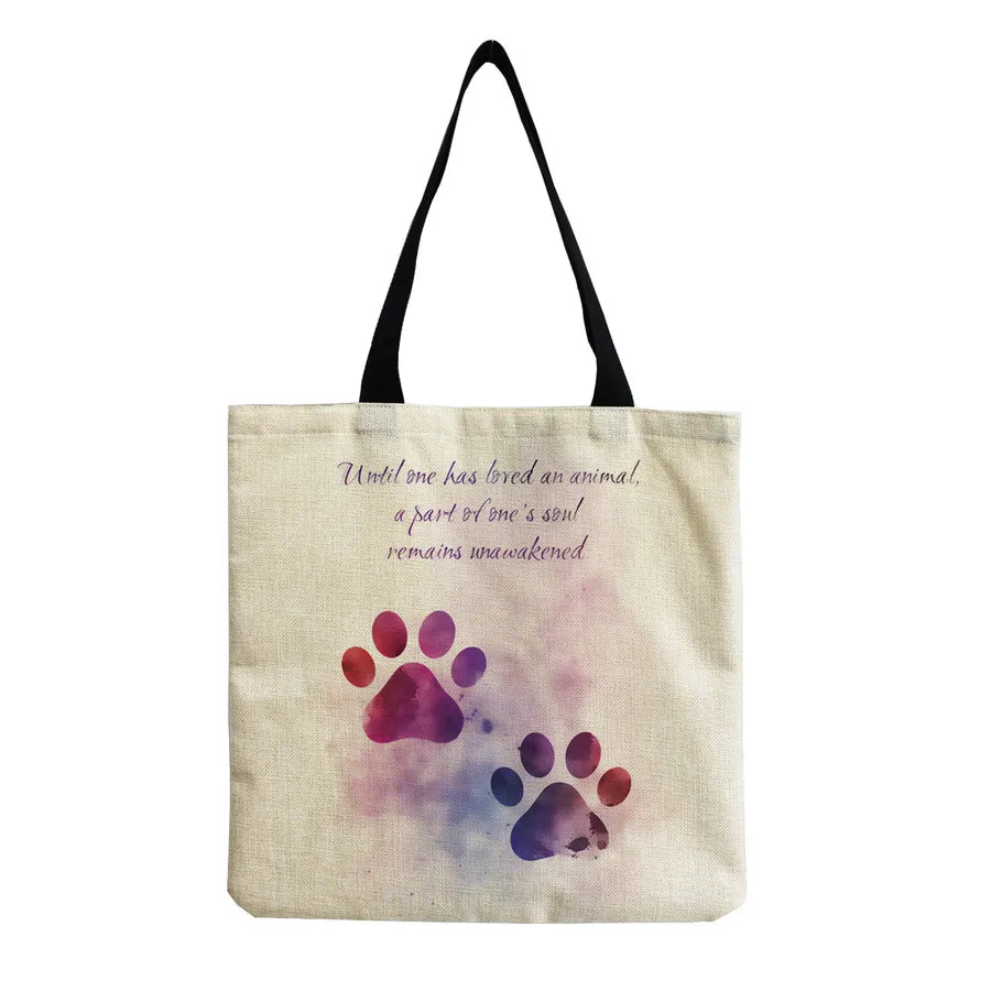 women's simple style letter shopping bags