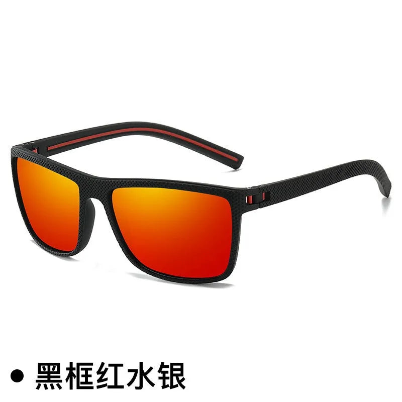 Vacation Simple Style Solid Color Tac Tinted Lenses Square Full Frame Men's Sunglasses