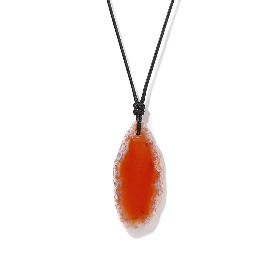 stone agate piece necklace energy stone irregular shape pendant simple pendant birthstone necklace wholesale