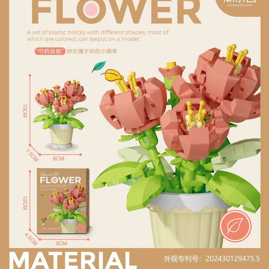 Kids(7-16Years) Flower Plastic Building Toys