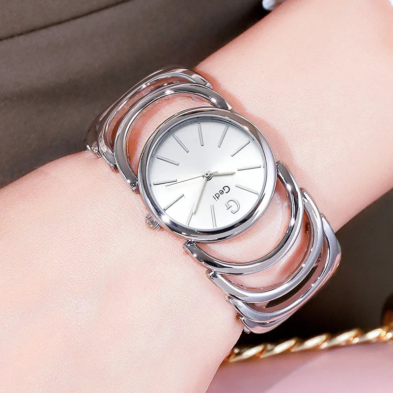 Casual Solid Color Jewelry Buckle Quartz Women's Watches