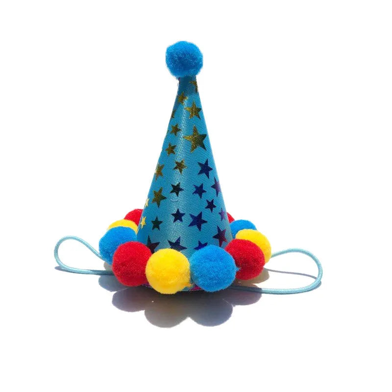 Cute Polyester Birthday Cartoon Printing pet saliva towel Pet Hat
