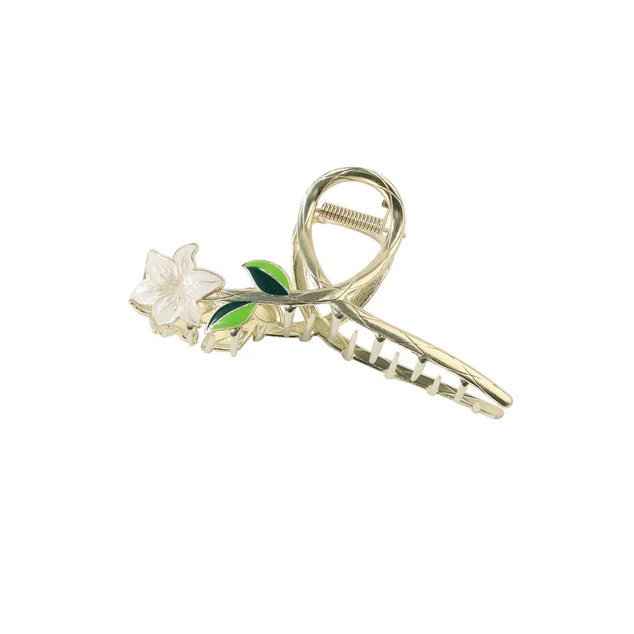 simple style New style sunflower tulip grain imitation pearl alloy inlay rhinestones hair claws