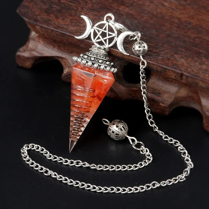 classic style color block semi-precious stone patchwork pendant necklace