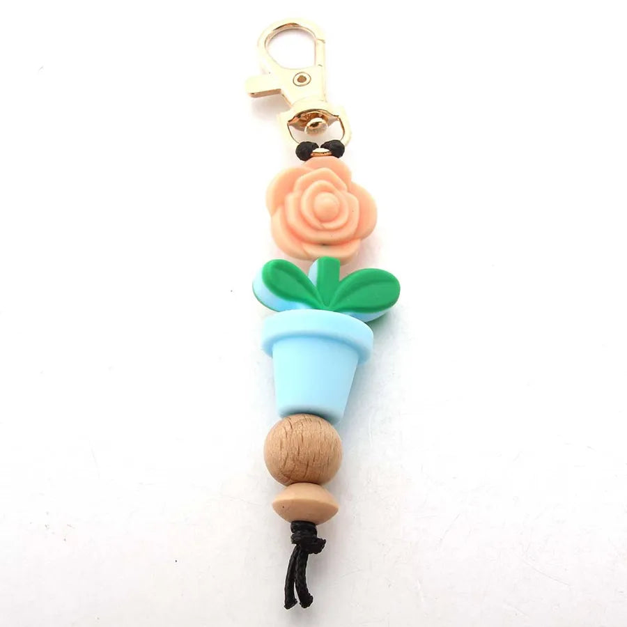 Sweet Flower Silica Gel Women's Bag Pendant Keychain