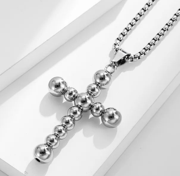 Basic Classic Style Cross Titanium Steel Polishing Men's Pendant Necklace