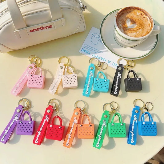 1 Piece Modern Style Bag Letter Alloy Silica Gel Women's Lobster Trigger Clasp Closure Bag Pendant Keychain