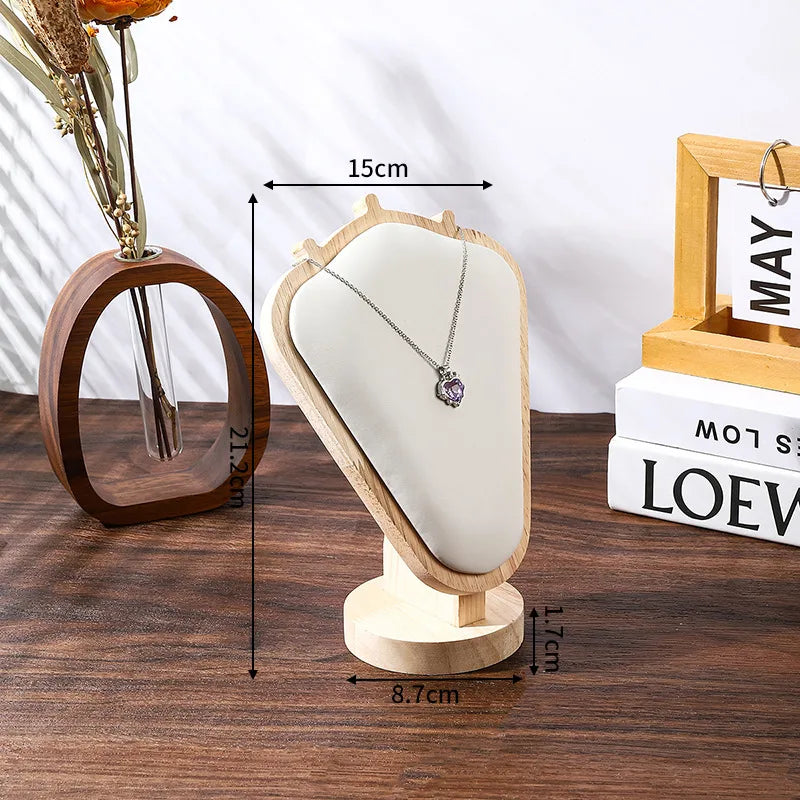 1 Piece solid wood Classic Style Solid Color Jewelry Display