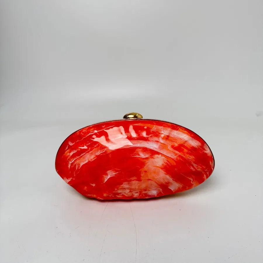 Fashion French Marble Lock Box Bag Acrylic Shell Bag Banquet Goose Egg Box Hand Crossbody Bag