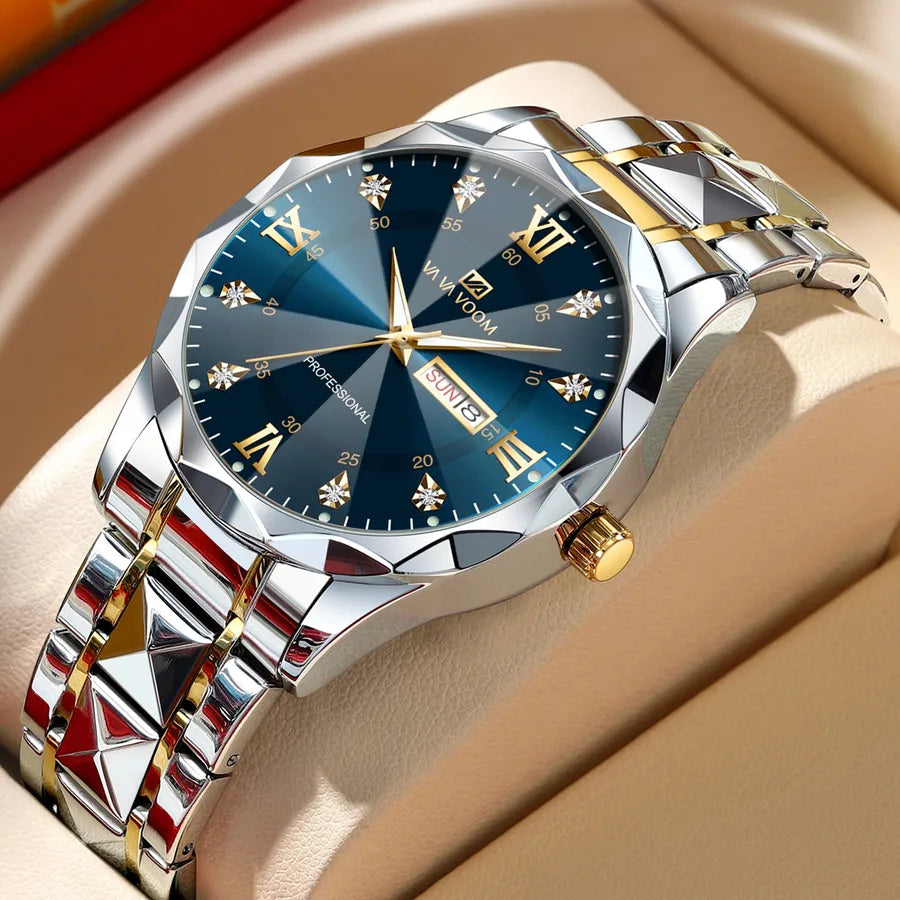 Business Geometric Butterfly Double Snap Quartz Men's Watches