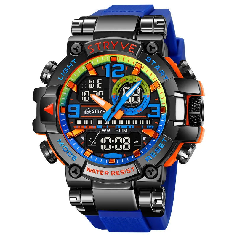 classic style color block electronic men's watches