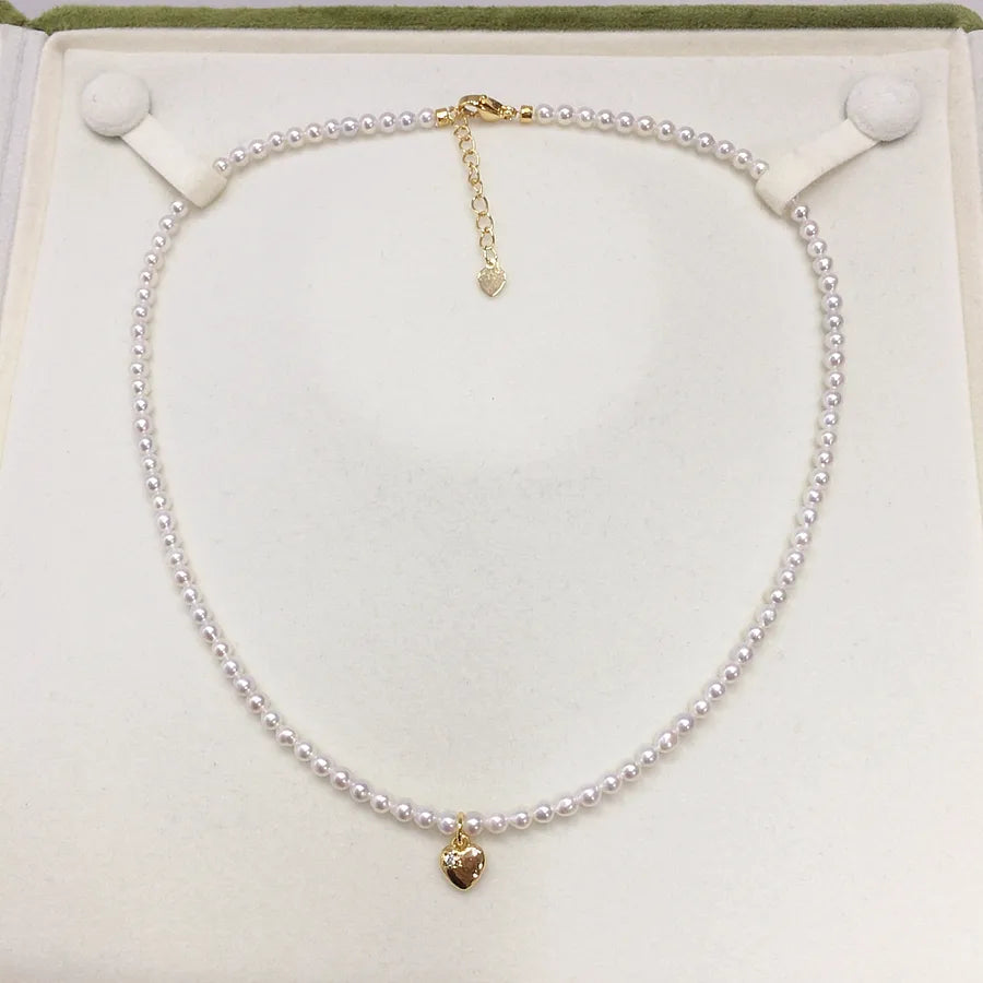 Zhuji natural freshwater pearl necklace clavicle chain 14K gold injection baby bead neck chain small red book ins wind wholesale