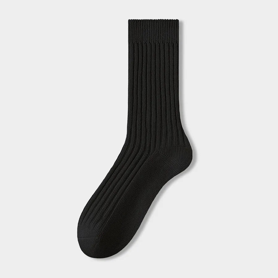 Vacation Simple Style Men's Solid Color Cotton Crew Socks A Pair