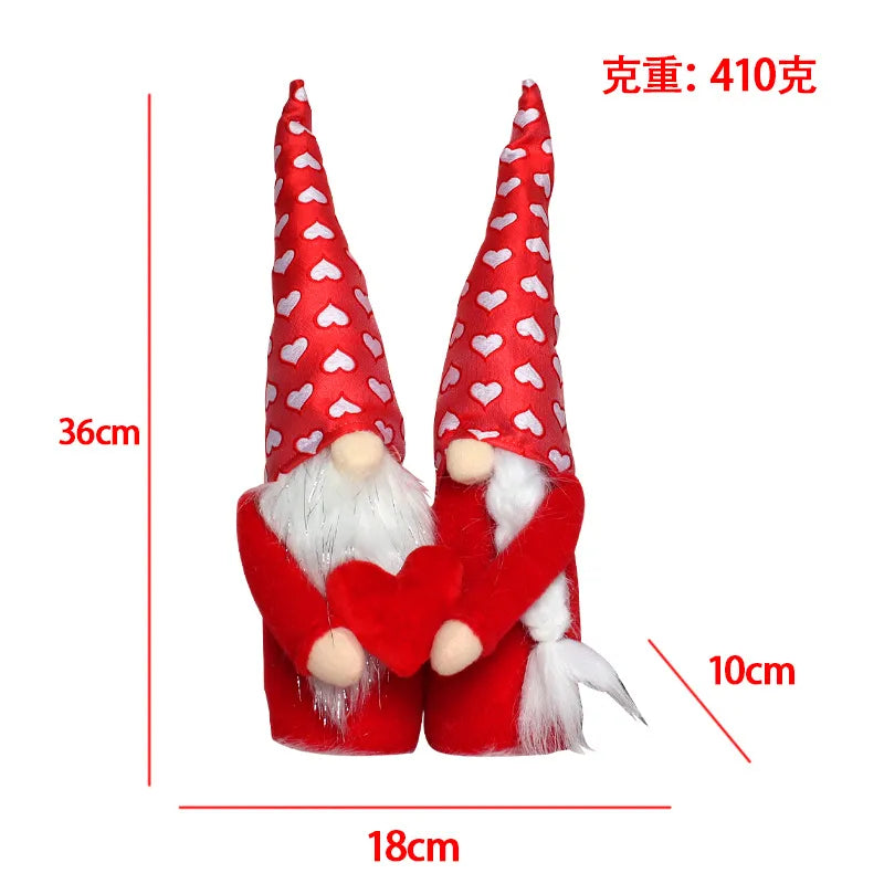 hong kong love creative faceless old man dwarf rudolf double love doll ornaments valentine's day gift doll