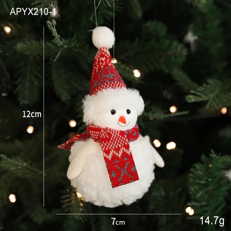 Bestselling Plush Christmas Decoration Red Snowman Christmas Tree Ornament Desktop Display Modern Artistic Festive Decor