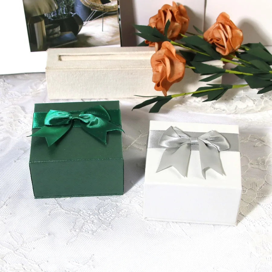 1 Piece Paper Simple Style Daily Solid Color Bow Knot Jewelry Boxes
