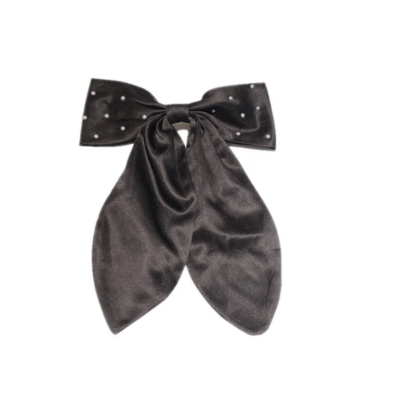 women's ig style sweet bow knot cloth pearl hair clip