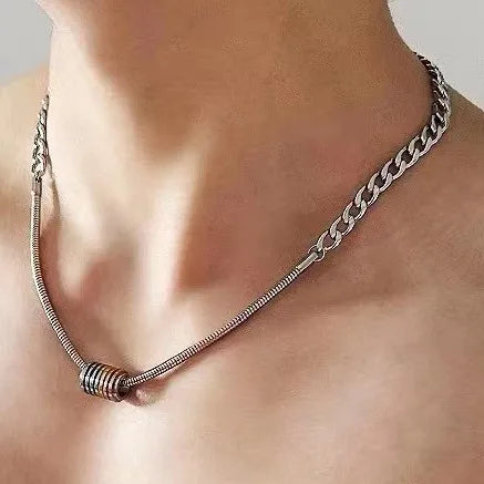 Retro Classic Style Color Block 304 Stainless Steel Enamel Men's Pendant Necklace Men Chain Necklaces