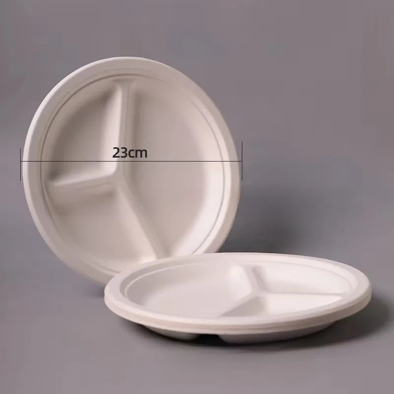 Disposable Sugarcane Pulp Paper Plate Dinner Plate Barbecue Cake Kindergarten Drawing DIY Paper Plate Thickened Pulp Plate