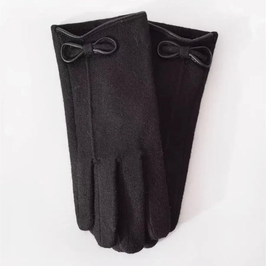 Women's Basic Lady Simple Style Bow Knot Gloves