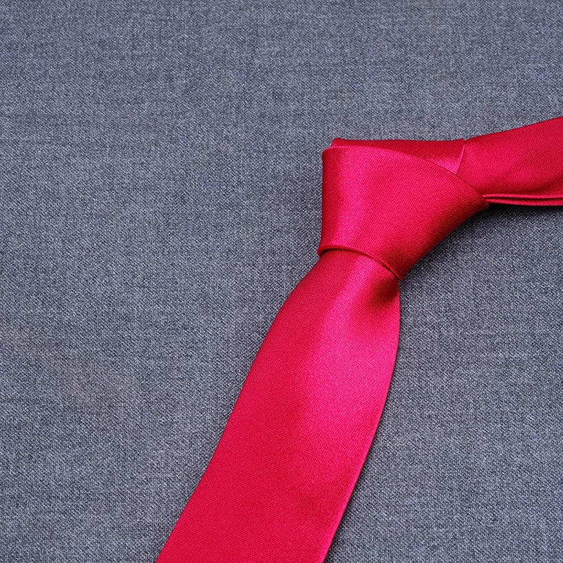 formal solid color polyester satin unisex tie