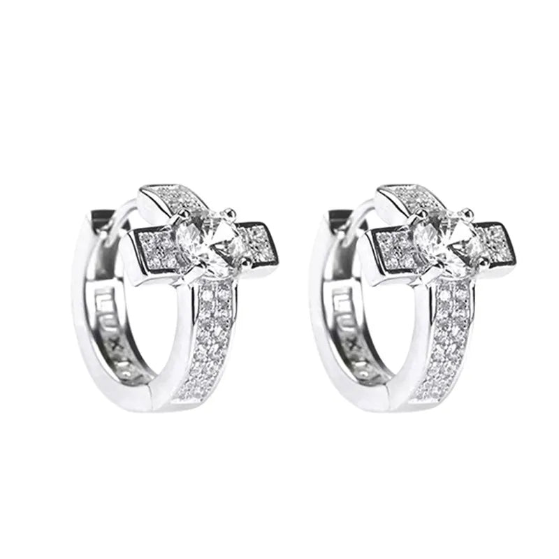 1 Pair Hip-Hop Vintage Style Cross Plating Copper Earrings
