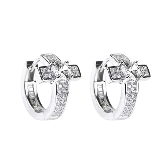 1 Pair Hip-Hop Vintage Style Cross Plating Copper Earrings