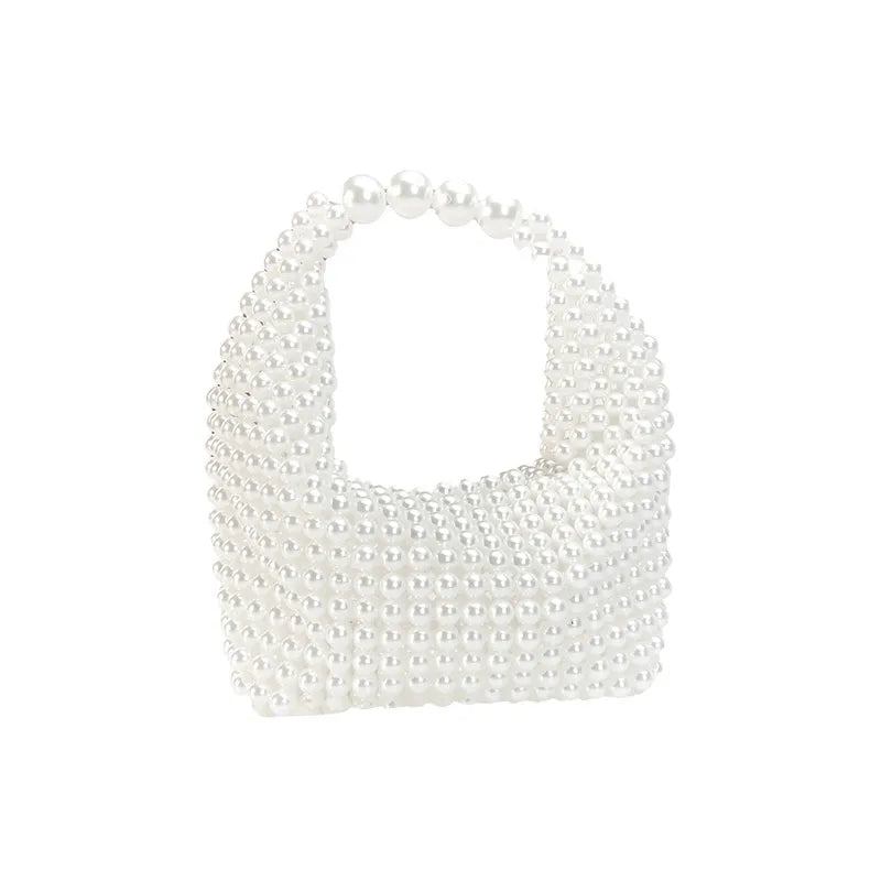 Women's Small Plastic Solid Color Elegant Streetwear Beading Pillow Shape String Bucket Bag