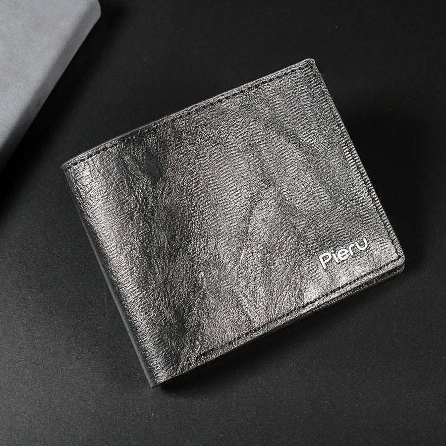 Men's Solid Color Pu Leather Open Small Wallets