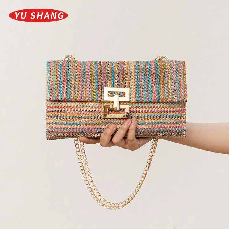 Straw Bow Knot Straw Dumpling Shape Clutches