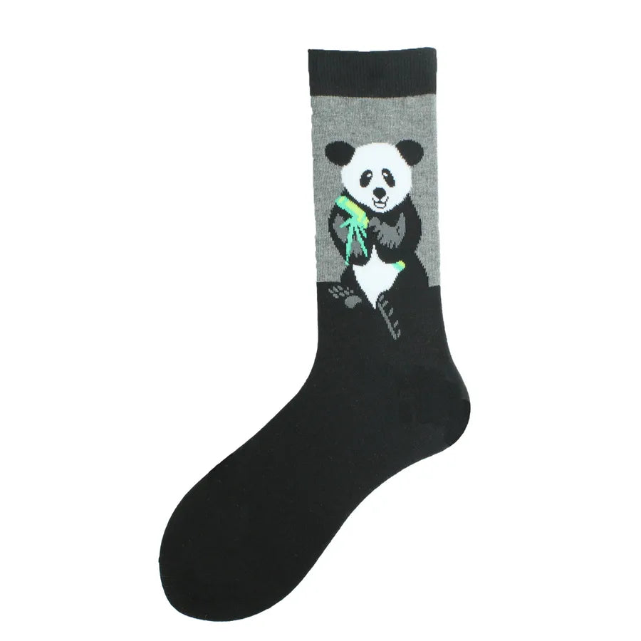 men's cartoon style animal cotton ankle socks a pair