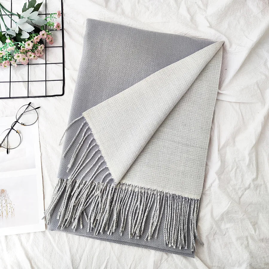 Unisex Sweet Simple Style Solid Color Imitation cashmere Polyester Scarf