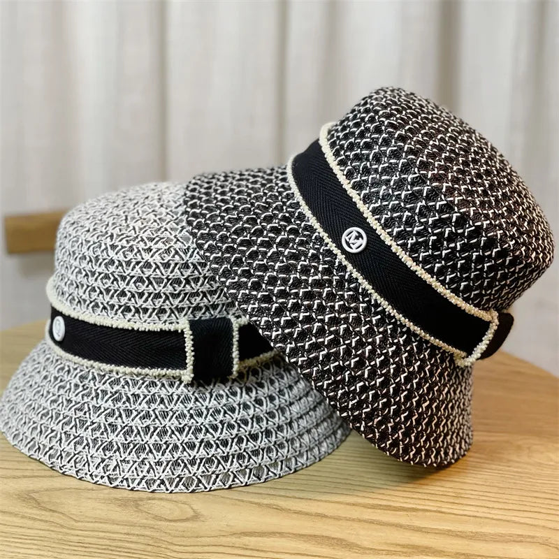 women's original design letter big eaves straw hat