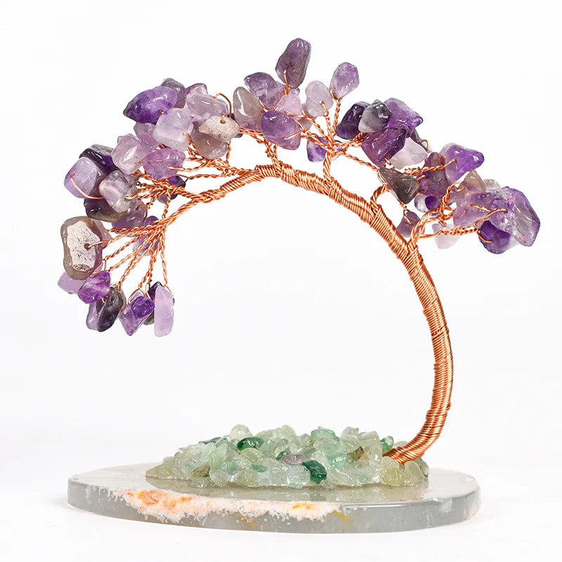 Simple Style Tree natural stone Crystal Copper Ornaments Artificial Decorations