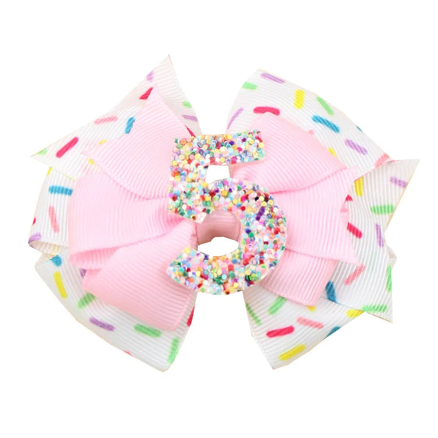 Explosions Birthday Hairband Digital Glitter Hairpin Baby Ice Cream Hair Accessories Pink Headwear