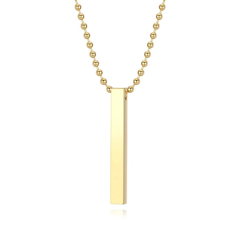 retro square solid color titanium steel polishing pendant necklace 1 piece