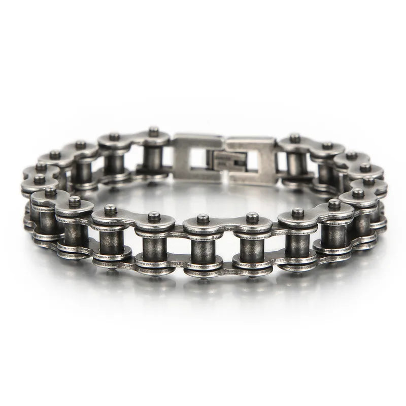 Hip-Hop Solid Color Stainless Steel 18K Gold Plated Men's Bracelets