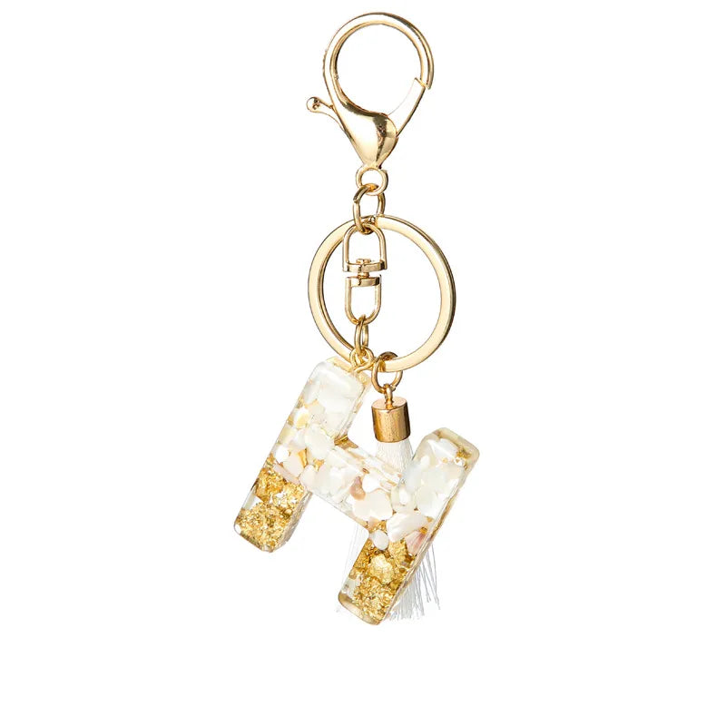 Elegant Letter Tassel Resin Unisex Unisex Keychain