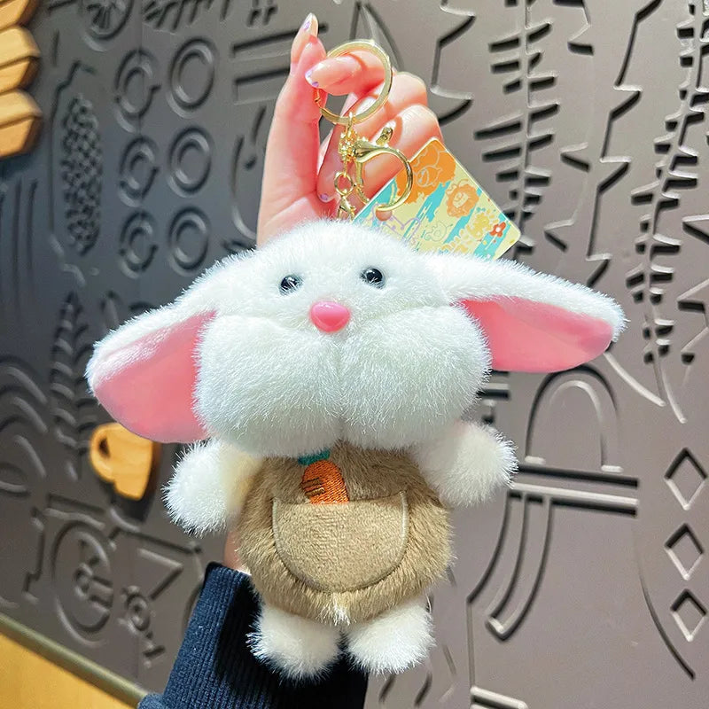 Creative Cartoon Plush Fruit Rabbit Keychain Cute Delicate Bag Pendant Couple Gift Small Soft Toys Earphone Strap