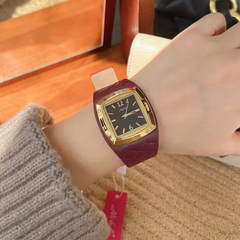 Simple Style Classic Style Solid Color Buckle Quartz Watch Women's Watches