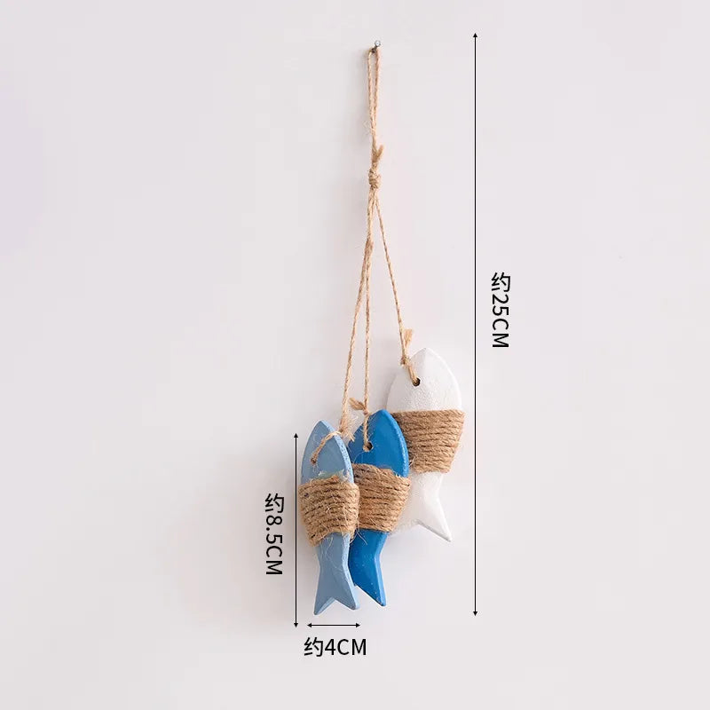Cute Marine Style Hippocampus Fish Wood pendant Wall Art