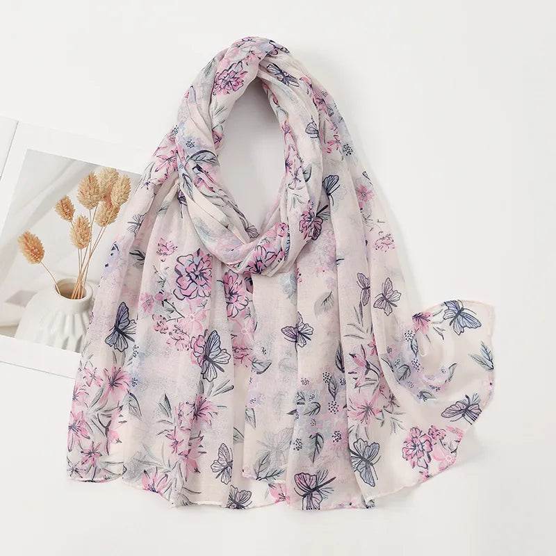 Women's Vacation Simple Style Color Block Polyester Silk Scarf
