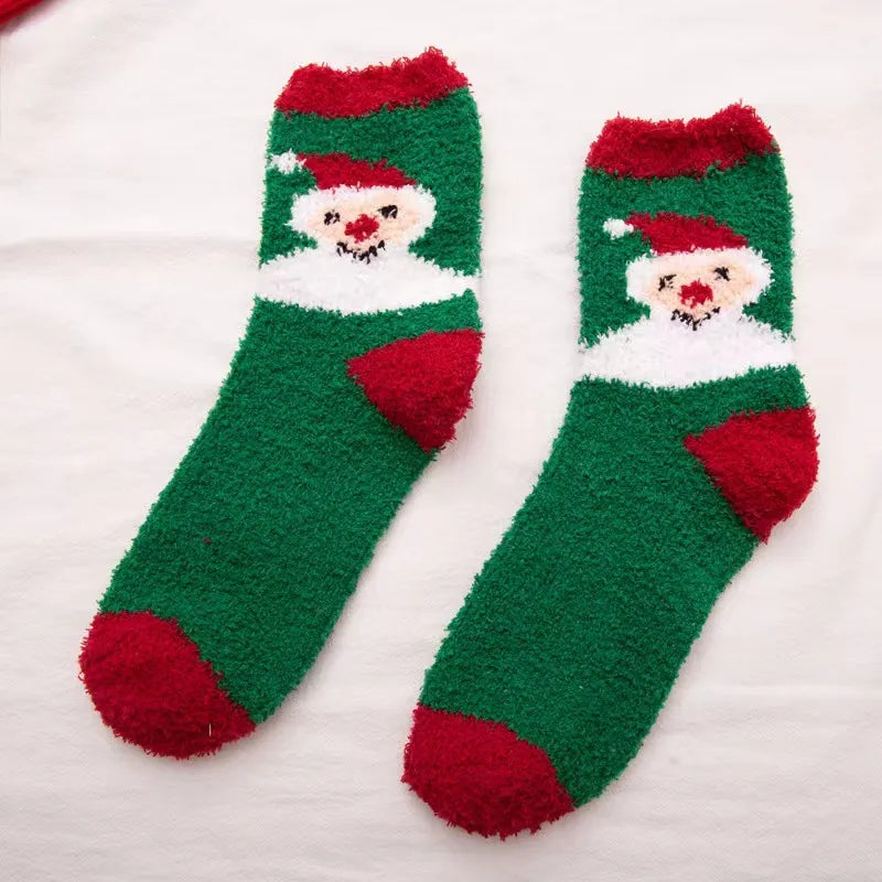 Christmas Christmas Women's Cartoon Polyester Jacquard Crew Socks A Pair