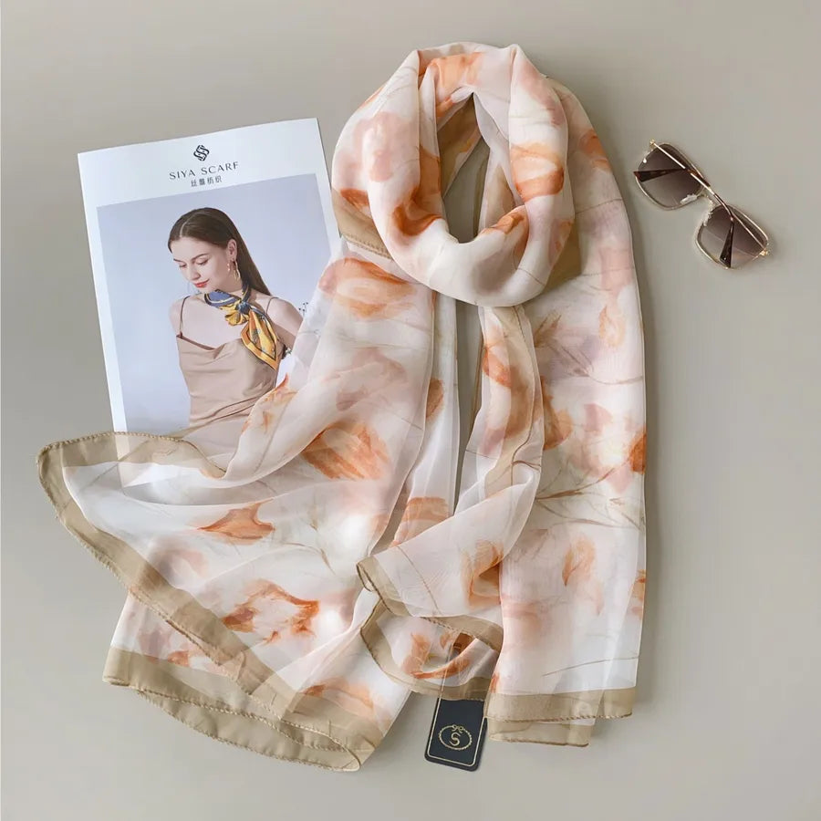 Women's Casual Geometric Polyester Printing Silk Scarf