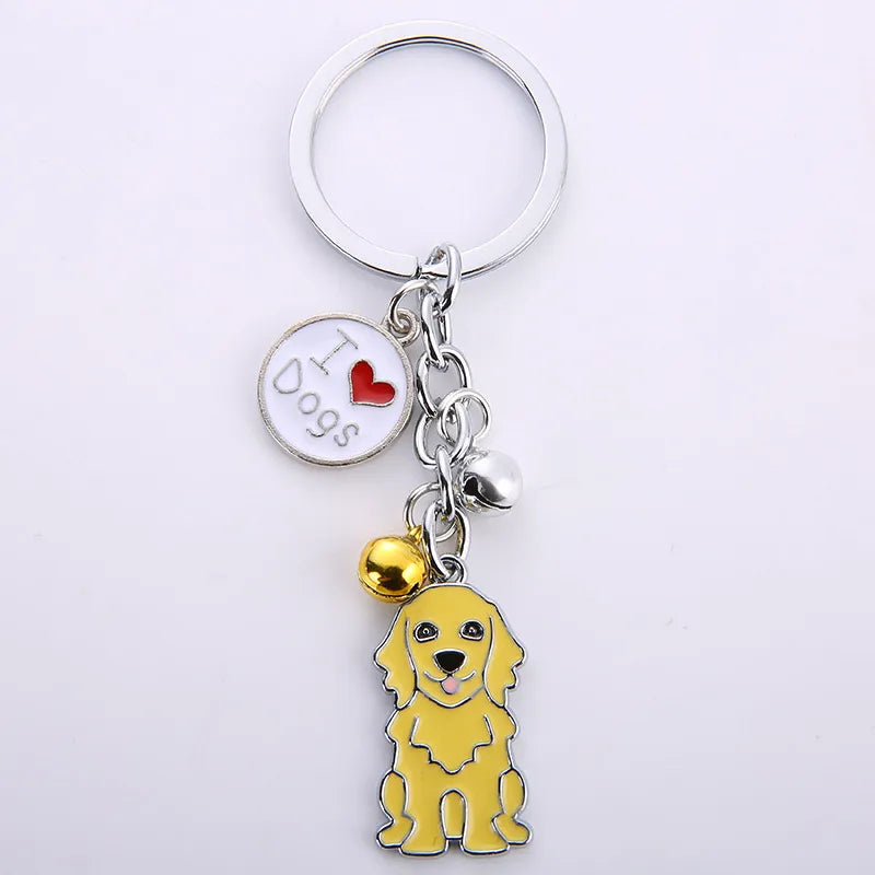 fashion dog metal unisex bag pendant keychain 1 piece