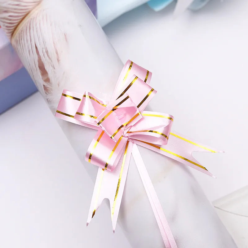 Free Shipping 15# Trumpeter Flower Christmas Holiday Decoration Gift Packaging PP Plastic Flower Bow Ribbon