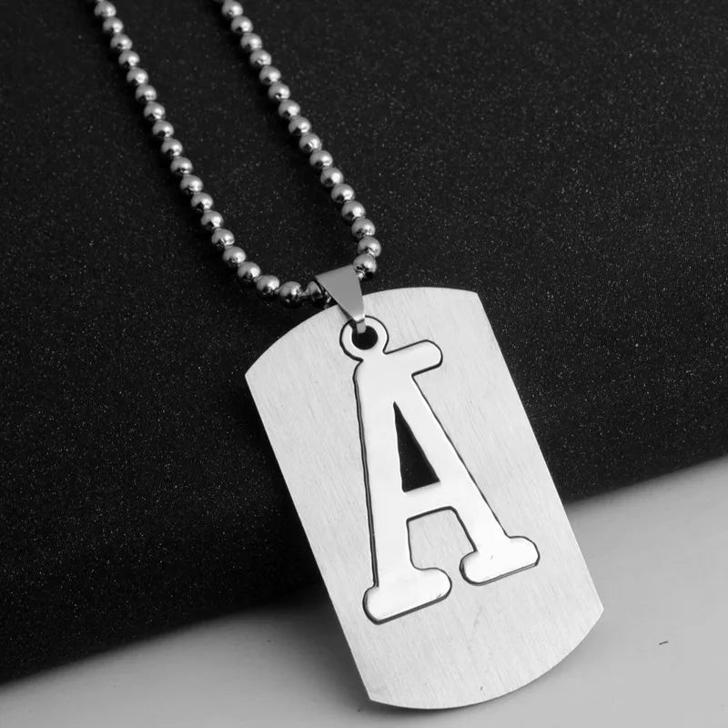 Hip-Hop Simple Style Letter 304 Stainless Steel Hollow Out Men's Pendant Necklace