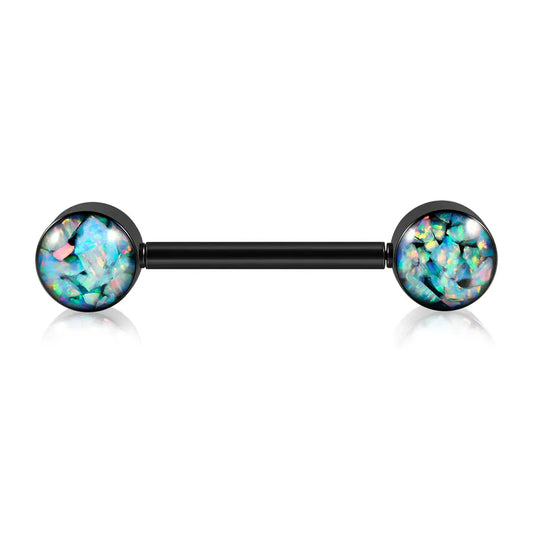 1 Piece Nipple Rings & Studs Sexy Double Head 304 Stainless Steel Opal Plating Opal 18K Gold Plated