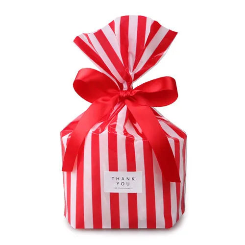 Cute Stripe PP Casual Gift Bags Party Supplies Gift Wrapping Supplies 50 PCS/Package
