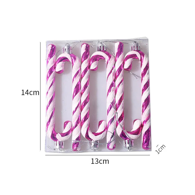 Christmas Tree Decoration Festive Atmosphere Plastic Cane Ornament Hanging Charms Christmas Holiday Decorations